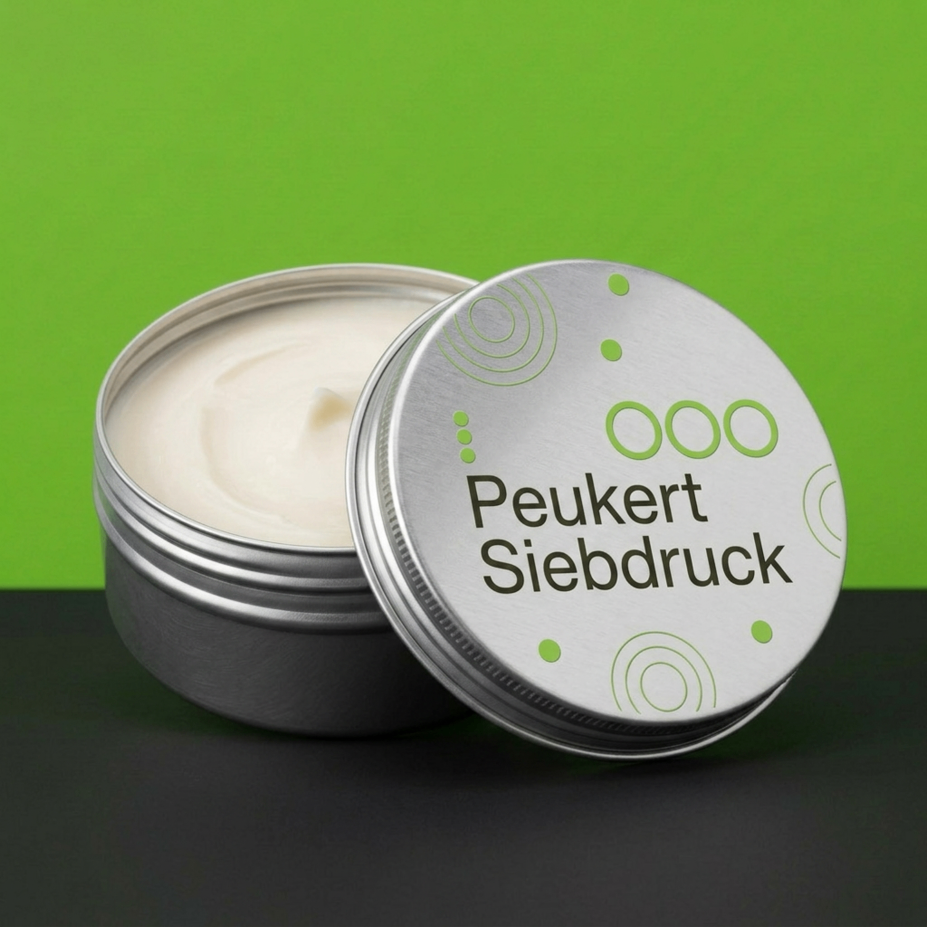 Bedruckte Metalldose mit Peukert-Motiv – Flachdruck aus unserer Werkstatt
